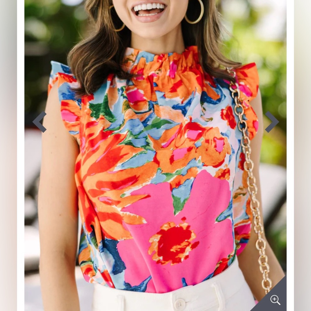 Shop the Mint NWOT Floral Ruffle Sleeve Blouse - Multicolor